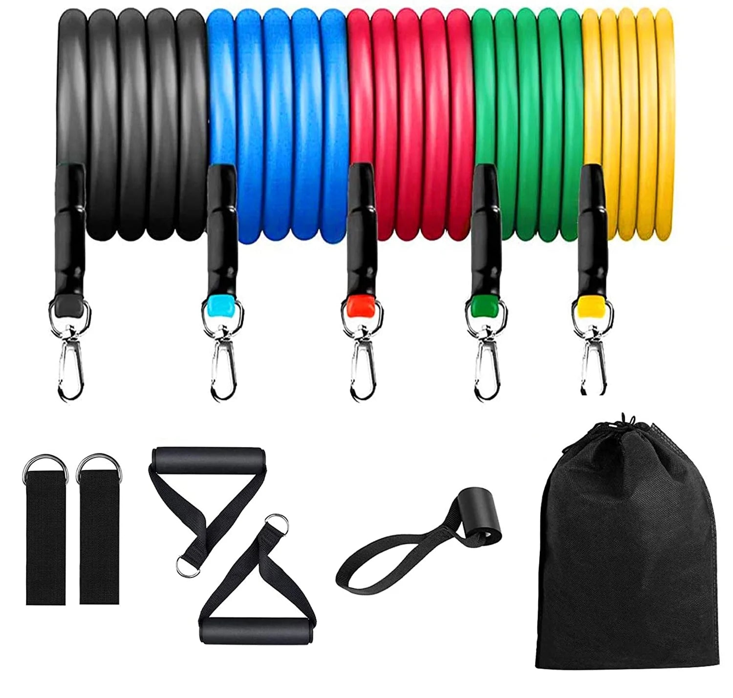 10 PCS Resistance Band Set Yoga Pilates Abs Exercise Fitness Tube Workout Bands